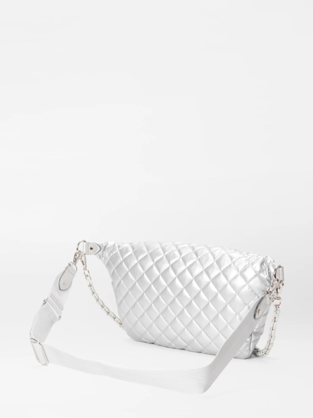 MZ Wallace Matte Silver Crosby Crossbody Sling Bag - Picture 7 of 9